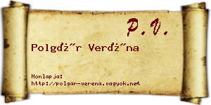 Polgár Veréna névjegykártya